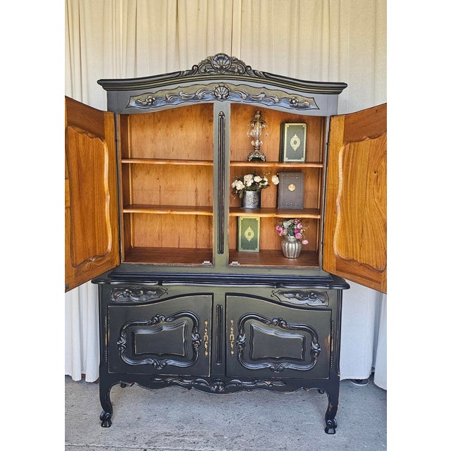Black Display Cabinet, Armoire, Wine Cabinet, Storage Cabinet... you name the use for this wonderful piece of furniture....
