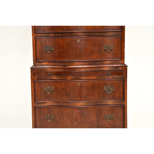 Antique Georgian Style Serpentine Chest of Drawers, 1900 For Sale - Image 12 of 14