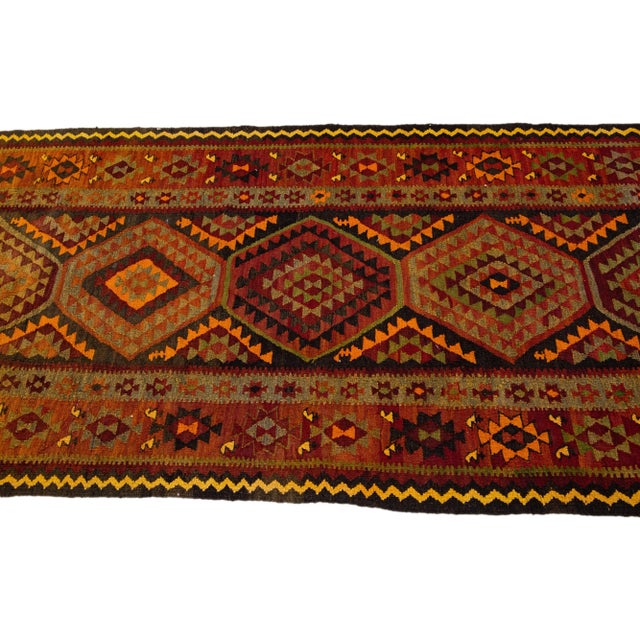 Tribal 1960s Vintage Turkish Kilim Multicolor Handmade Tribal Wool Rug For Sale - Image 3 of 8