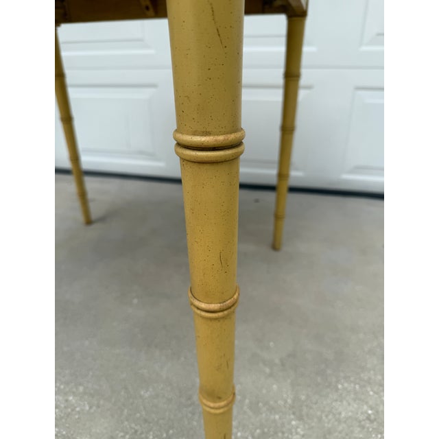 Century Furniture 1970s Vintage Faux Bamboo Game Table and 4 Chairs, C1970s, Set of 5 For Sale - Image 4 of 12