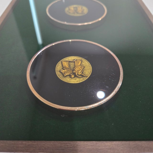 Plastic Vintage Wall Street Bull & Bear Lucite Coaster Art For Sale - Image 7 of 8