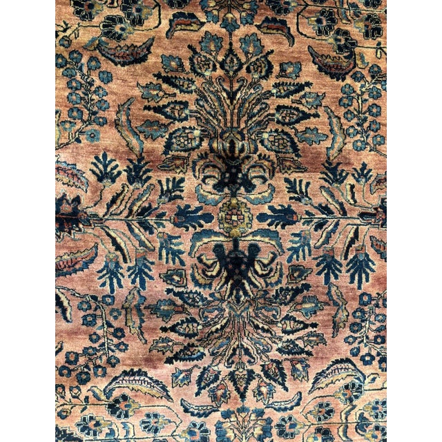 Wool pile genuine hand made very fine antique Persian Sarouk -