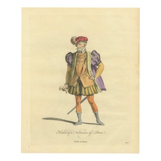 European School, Roman Nobleman Court Dress, 1749, Paper For Sale