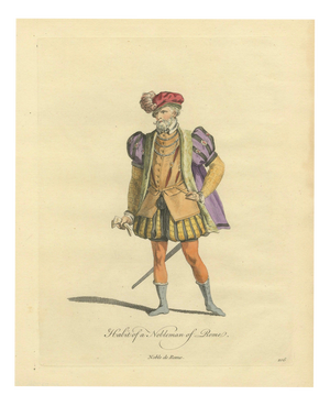European School, Roman Nobleman Court Dress, 1749, Paper