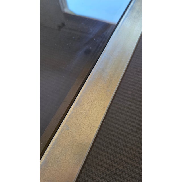 Vintage 1970s Design Institute of America Brass & Smoked Glass Coffee Table – Greek Key Design For Sale In Seattle - Image 6 of 12
