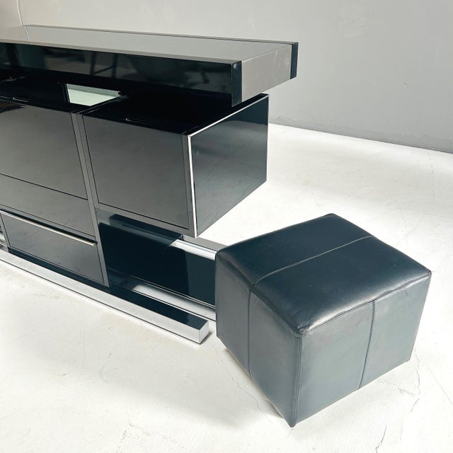 Metal Room Divider Bar with Ottomans, 1970s, Set of 3 For Sale - Image 7 of 12