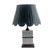 Charming blue and white flower bricks now living as a lamp.