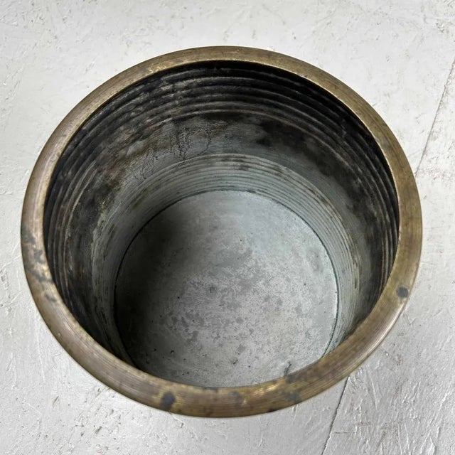 1920s Taishō Copper Hibachi with Palm/Bird Decoratiom, 1920s For Sale - Image 5 of 11