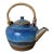 Michael Andersen Danish Ceramic Kettle Teapot, Mid-Century Blue Glaze, Bornholm Denmark 1960s For Sale