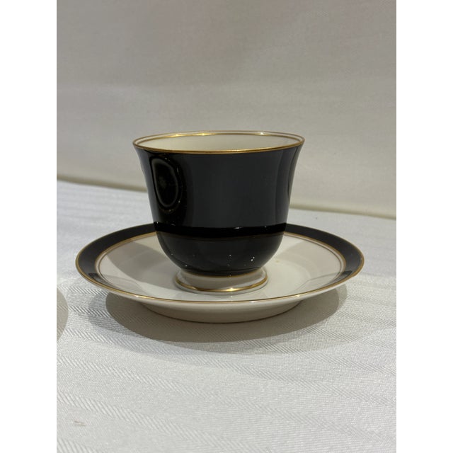 Noritake 1990s Noritake Ivory China Model 7274 Ivory & Ebony, Made in Japan - 11 Place Settings- 62 Pieces For Sale - Image 4 of 9