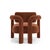 Double Arch Armchair in Orange Chenille from Insidherland For Sale - Image 4 of 5