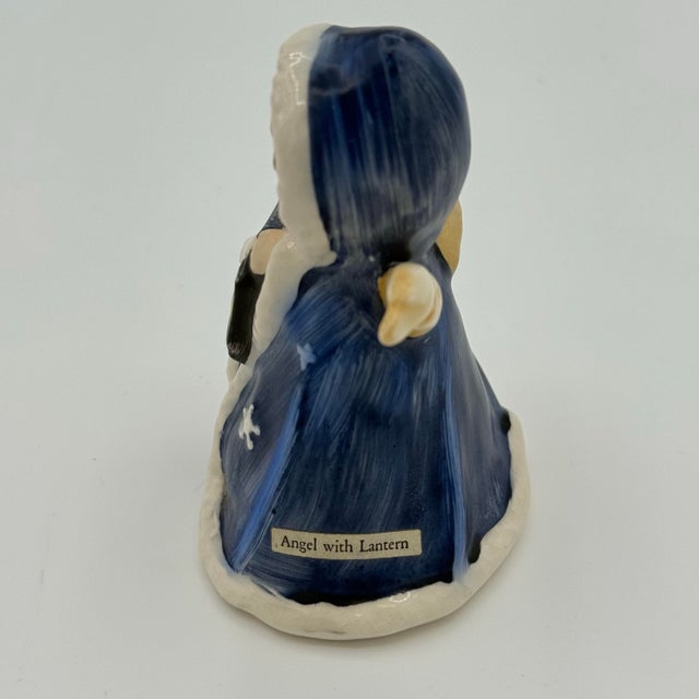 Traditional Vintage 1950s Goebel West Germany Petite Angel With Lantern Figurine – Blue Coat Holiday Cherub For Sale - Image 3 of 10
