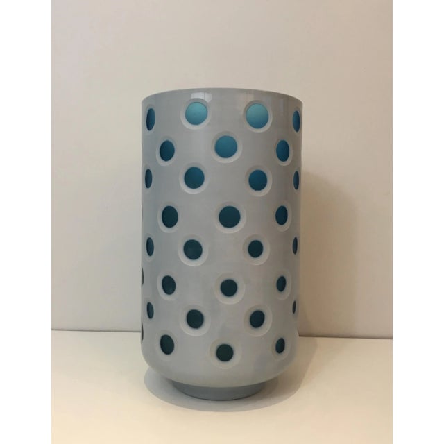 Gray Design Overlay Glass Vase, Italy, circa 1970 For Sale - Image 8 of 13