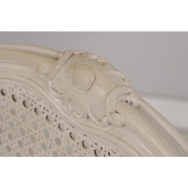 Pair of Louis XVI Painted Cane Back Fautuils Armchairs For Sale - Image 15 of 18
