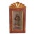 Antique Italian Polychrome Santos Figure in Red & Gold Reliquary For Sale