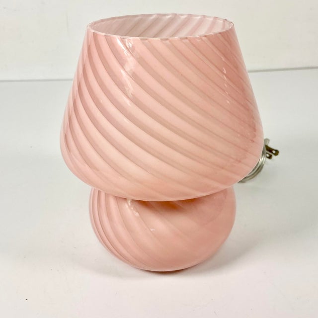 Vintage Boho Chic Hollywood Regency Murano Style Mushroom Table Lamp. For Sale - Image 14 of 15