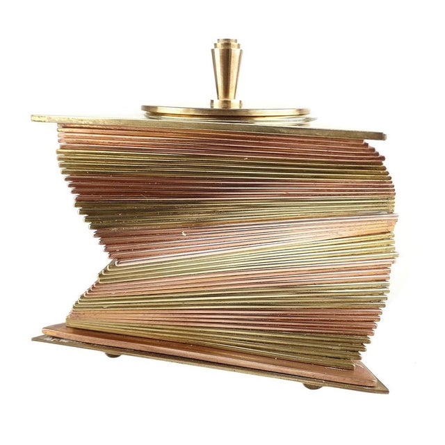 Copper Art Deco Copper and Brass Box in the style of John Otar, 1930s For Sale - Image 8 of 10