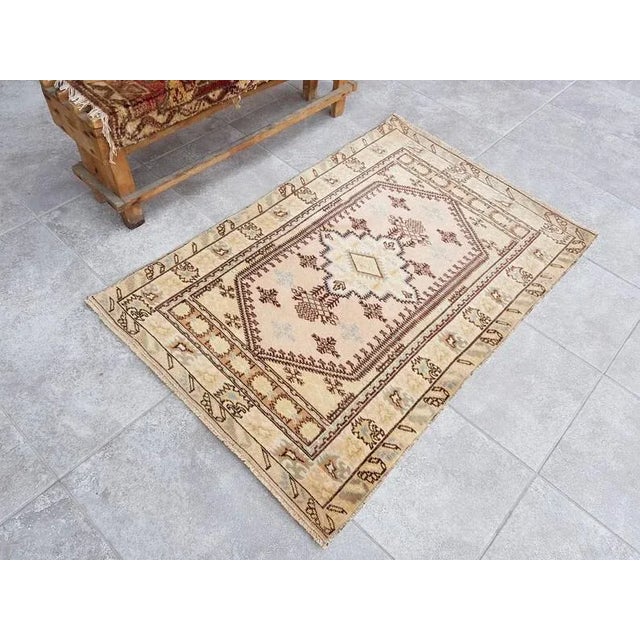 1960s Handknotted Vintage Wool Rug For Sale - Image 9 of 10