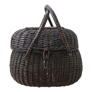 1940s Vintage Basket with Top Handles For Sale