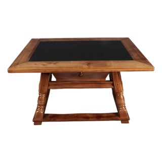 Antique Slate Table in Cherry Wood, 1880 For Sale