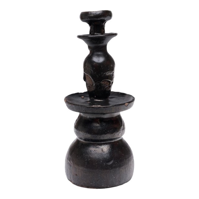 Chinese Oil Slick Candle Stand, C. 1850 For Sale