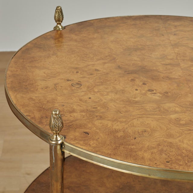 Mid 20th Century Vintage Two Tiered Faux Bamboo and Wood Table or Stand For Sale - Image 5 of 10