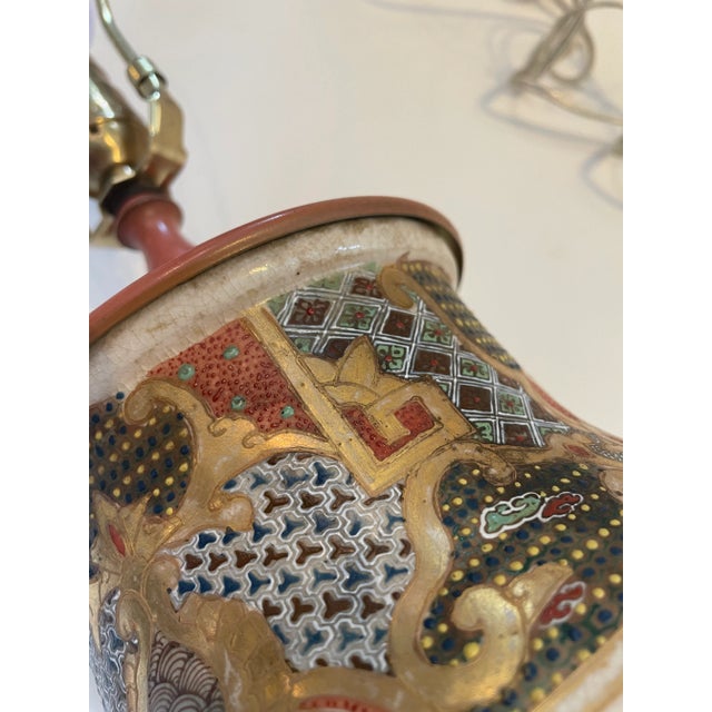 Vintage 1970s Ceramic Chinese Lamp For Sale - Image 9 of 10