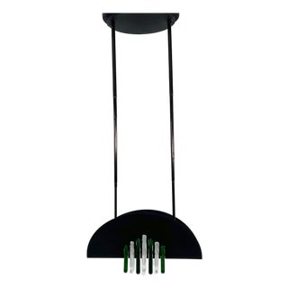 Green and White Murano Pendant Light from Mazzega, 1970s For Sale
