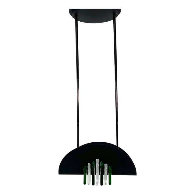 Green and White Murano Pendant Light from Mazzega, 1970s For Sale