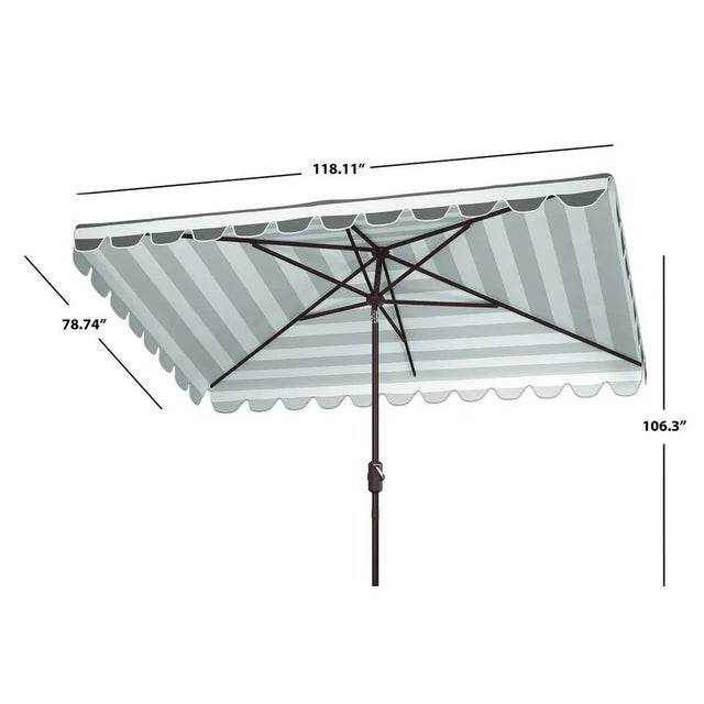 Contemporary Vienna 6.5x10 Rectangle Umbrella - Gray/White For Sale - Image 3 of 4