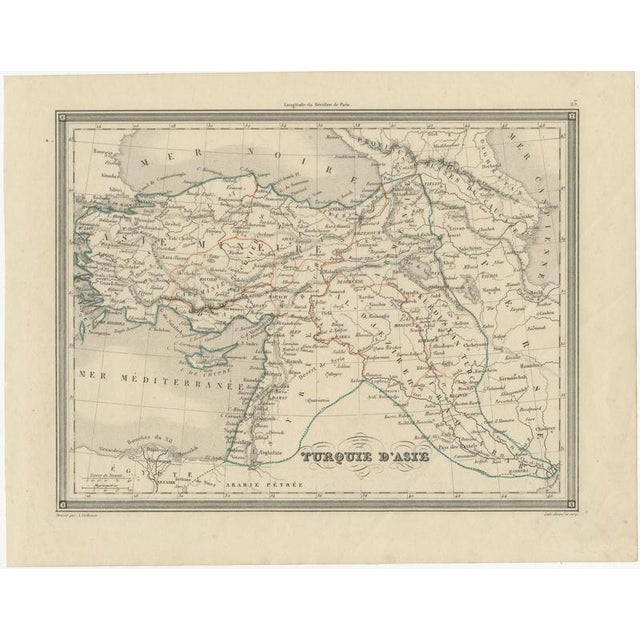 Antique Map of Turkey in Asia by Vuillemin, 1845 For Sale - Image 3 of 12