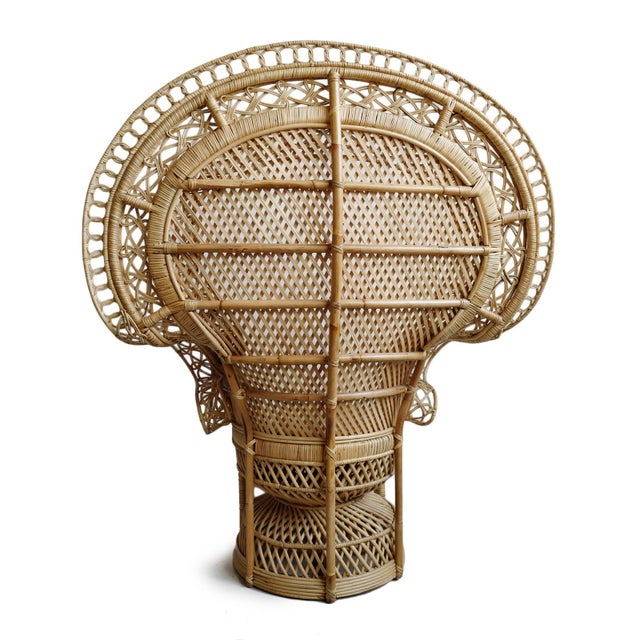 Grand Natural Wicker Peacock Chair Chairish