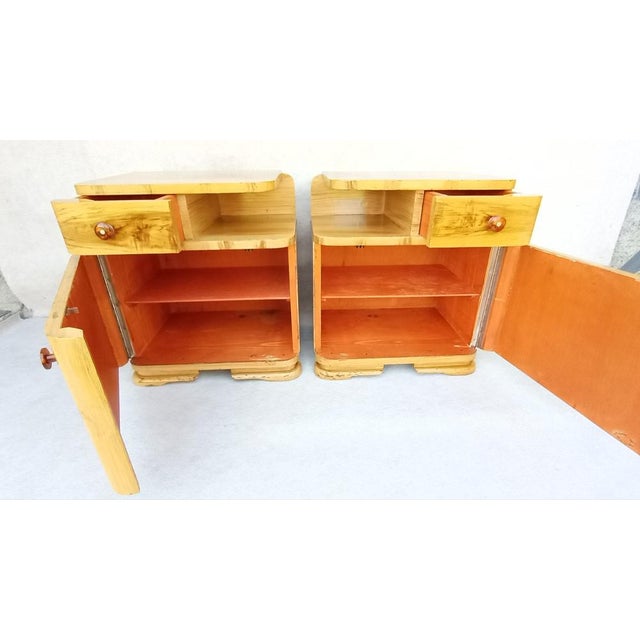 Art Deco Bedside Tables by Jindřich Halabala for Up Závody, 1950s, Set of 2 For Sale - Image 17 of 18