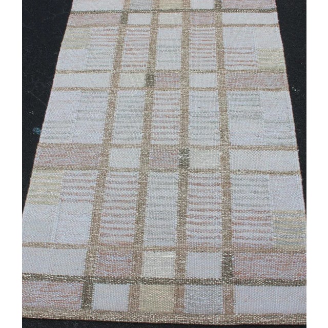 Gray Geometric Stripe Block Rug by Keivan Woven Arts, 3'0 X 5'0 For Sale In Atlanta - Image 6 of 10