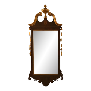 Diminutive Gilt and Mahogany Inlaid Mirror 19th Century