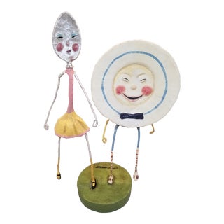 Lori Mitchell the Dish Ran Away From the Spoon Figurine, Signed For Sale