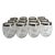 Set of 12 Roll Poly Silver Rim Dining Glasses Att. To Dorothy Thorpe For Sale