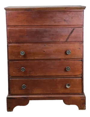 Antique New England Chippendale Pine Three Drawer Blanket Chest C. Late 18th Century
