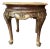Vintage Hollywood Regency Round Onyx-Top Side Tables (2) | Gilt Carved Base | Mid-Century For Sale