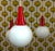 Plastic Ball White and Red 3 Flame Frosted Glass Cascade Lamp For Sale - Image 7 of 13