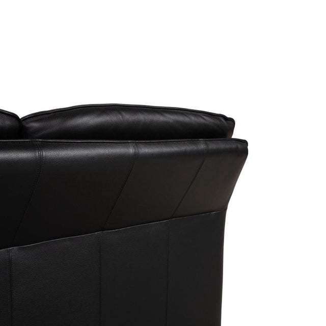 Atlanta 2-Seater Sofa and Armchair in Black Leather from Lauuser, Set of 2 For Sale - Image 12 of 18