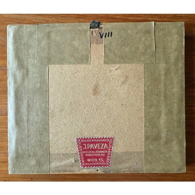 Vintage Framed Color German Scene Etching For Sale - Image 9 of 11