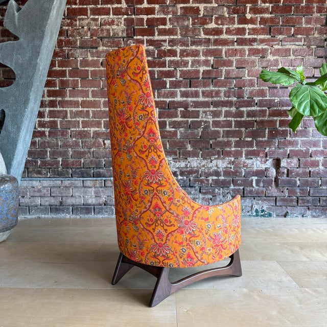 Mid-Century Modern Adrian Pearsall High Back Chair Reupholstered With Mind the Gap Fabric For Sale - Image 3 of 12