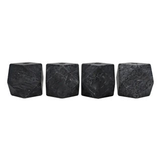 NOIR Polyhedron Decorative Candle Holder, Set of 4 For Sale
