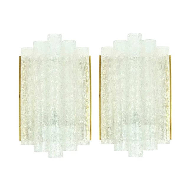 Mid-Century Modern Ice Glass Wall Lights from Doria Leuchten, Germany, 1960s, Set of 2 For Sale - Image 12 of 12