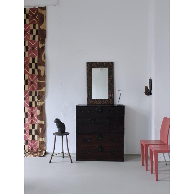 Metal Italian Copper Relief Wall Mirror, 1970s For Sale - Image 7 of 8