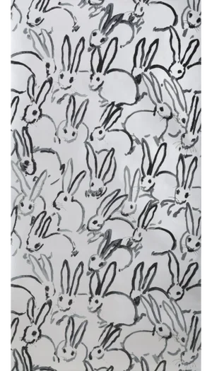 Hunt Slonem for Lee Jofa, Hutch Wallpaper Roll, Silver, 10 Yards