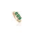 14k Yellow Gold Modern Classic Emerald Diamond Three Stone Ring Size 4 For Sale - Image 4 of 16