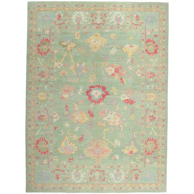 Colorful Oushak Area Rug - 10'01 X 13'09 For Sale - Image 9 of 9
