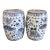 Chinoiserie Porcelain Blue and White Coastal Fish Garden Stools - A Pair For Sale